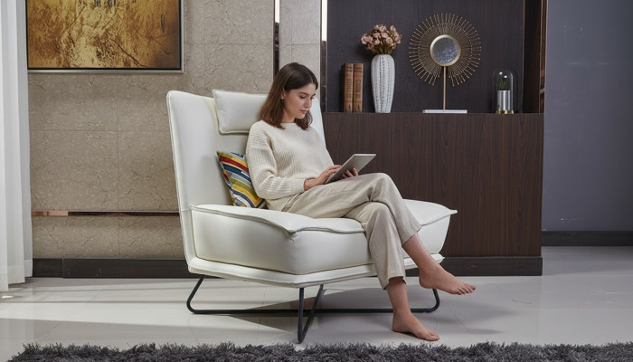 Luxe stoel gestoffeerde cocktail relax lounge clubstoelen meubels ontwerp fauteuil wit