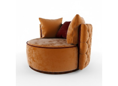 Ronde fauteuil Chesterfield Club Ronde bank Bank Ronde relaxstoelen Beklede stoel