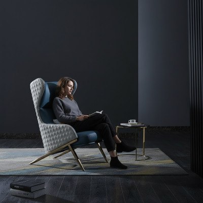Fauteuil Ontwerp Bank Bank Bank Leer Lounge Club Bekleding Zetel Luxe Turkoois Nieuw