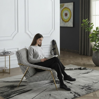 Fauteuil Design Bank Bankstel Relax Stof Lounge Luxe TV-clubbekleding Zitter