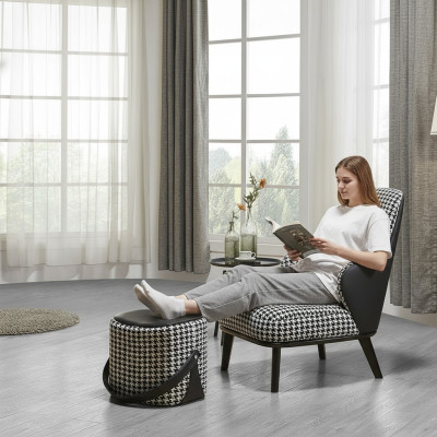 Fauteuil Design Bank Bank Sofa Ontspannen Stof Lounge Luxe TV-clubbekleding Zitter