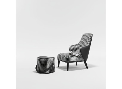 Fauteuil Design Bank Bank Sofa Ontspannen Stof Lounge Luxe TV-clubbekleding Zitter