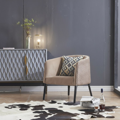 Luxe stoel bekleding cocktail relax lounge clubstoelen meubels ontwerp fauteuil beige