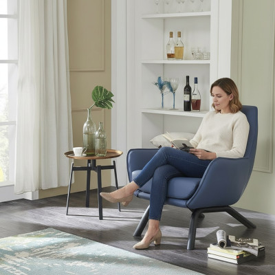 Ontwerp Bank Bank Zitter Stof Lounge Club Bekleding Luxe Oren Zit Relax Fauteuil