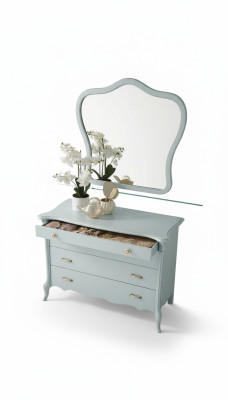 Spiegel Dressoir Kast Commodes Slaapkamer Set Hout Moderne Stijl Kaptafel