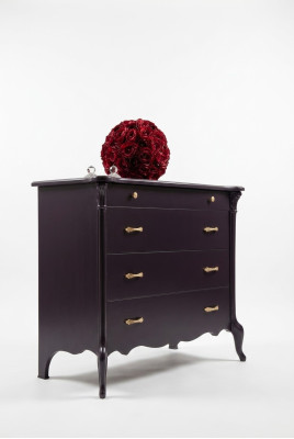Ladekast met 4 laden Dressoir Houten kast Dressoir Lades Paars