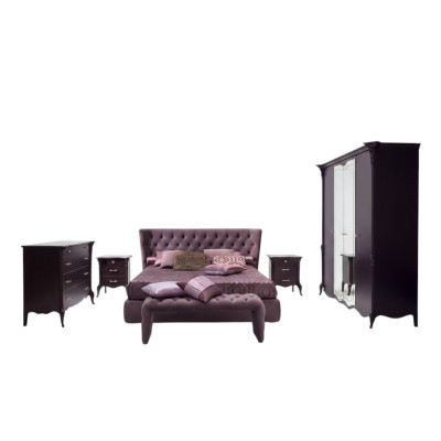 Bed Bekleding Ontwerp Luxe Tweepersoons Hotelbedden Slaapkamer Luxe Paars