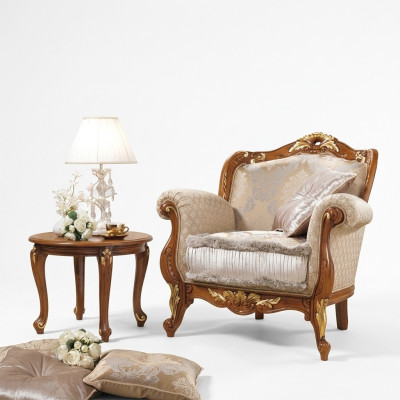 Textiel fauteuil 1-zitsbank Gestoffeerde banken Ontwerp Luxe Klassiek Barok Rococo