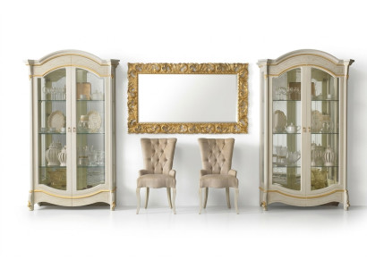 Klassieke woonkamer meubels Wit Goud Hout Etalagekast Kast Meubels