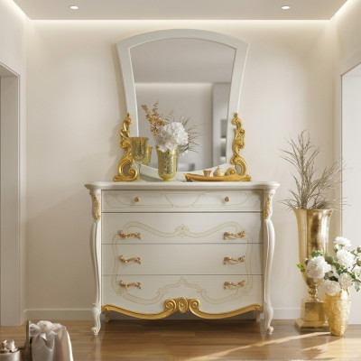 Elegante stijl meubels slaapkamer kast commode klassieke dressoir met spiegel