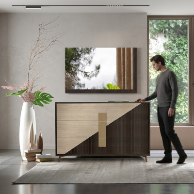 Ontwerp lades kasten hout dressoir moderne decoratie dressoir hoge kast