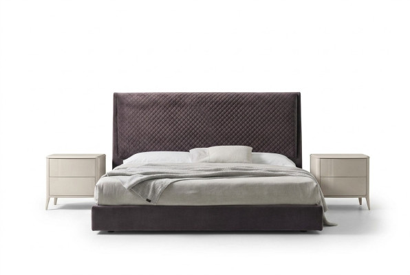 Ontwerper bed 2x nachtkastjes dressoir 4-delige set Slaapkamer Italiaanse meubels