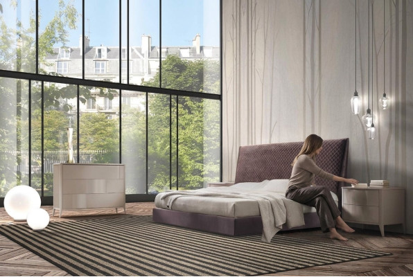 Bedden Dubbel bed Slaapkamer Bekleding 180x200cm Italiaanse meubels