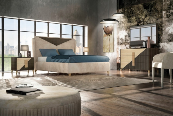 Bed nachtkastje dressoir 4-delige slaapkamerset design modern luxe bedden nieuw