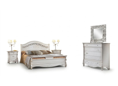 Luxe slaapkamer set 4-delig. Bed + 2 nachtkastjes + ladekast Modern design bedden massief hout