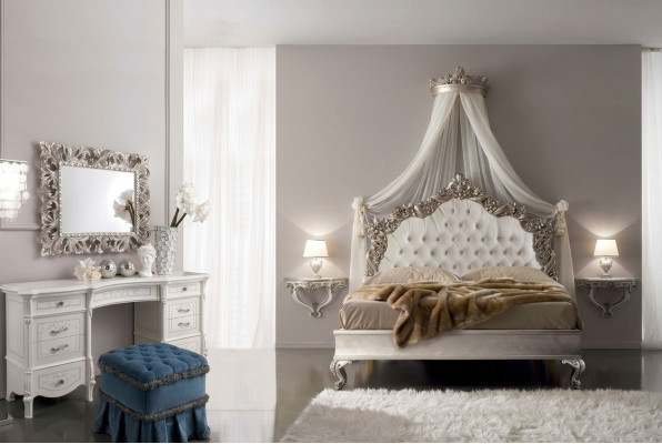 Kaptafel + Spiegel + Krukje Edel dressoir Slaapkamer commode Barok Rococo