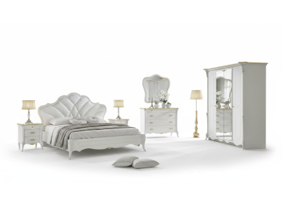 Slaapkamerset Barok bed nachtkastje commode bed meubilair 6-delig. Massief hout.