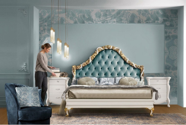 3-delige slaapkamerset Bed 2x Nachtkastje Console Hotelbedden Dubbel Gestoffeerd