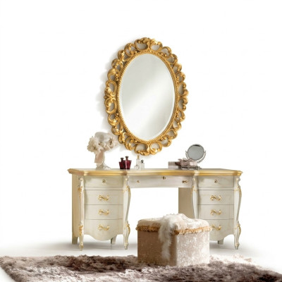 Kaptafel Spiegel Kruk Set Compleet Commode Slaapkamer Nieuw 3-delig Console