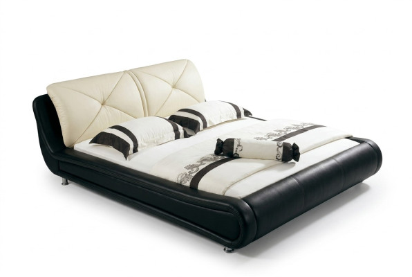 Leren bedbekleding luxe ontwerp dubbele hotel houten bedden slaapkamer