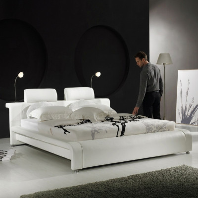 Ontwerp tweepersoonsleder bed bed bed bed bekleding leder slaapkamer huwelijk