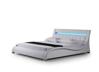 Lederbed Gestoffeerd Bed Bedden Leder Leder Gestoffeerd Huwelijk met Verlichting
