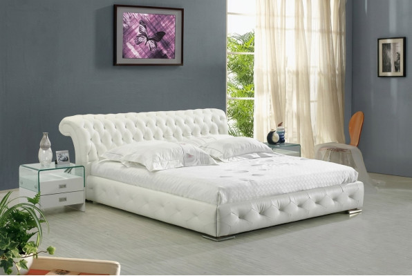 Leder Bedbekleding Ontwerp Luxe Dubbele Hotel Slaapkamer Bedden