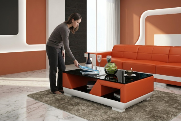 Klassieke luxe design salontafel bank woonkamer decoratie tafel leer