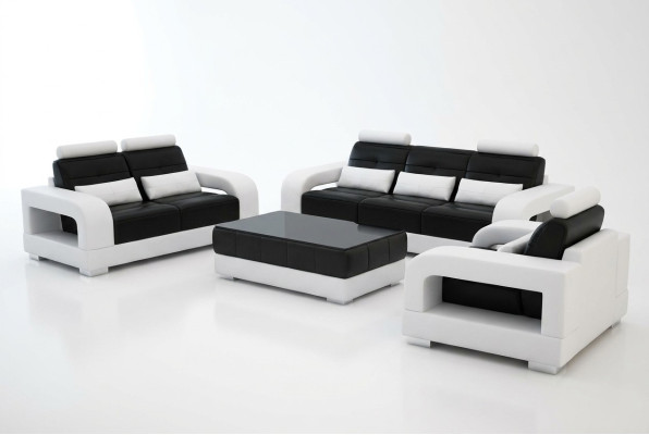 Leren bank Bankstel Bankstel 3+2 set Design Moderne Bank Zitsets