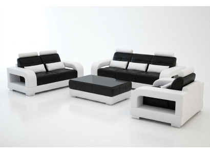 Leren bank Bankstel Bankstel 3+2 set Design Moderne Bank Zitsets