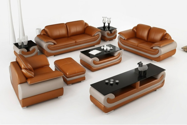 Ledersofa Bank Woonlandschap 3+2 zitsbank stel Modern Ontwerp Xlmeubilair.nl