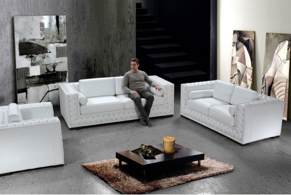 Leren bank bank woonlandschap 3+2+1 zitsbank sofa set design decoratie nieuw