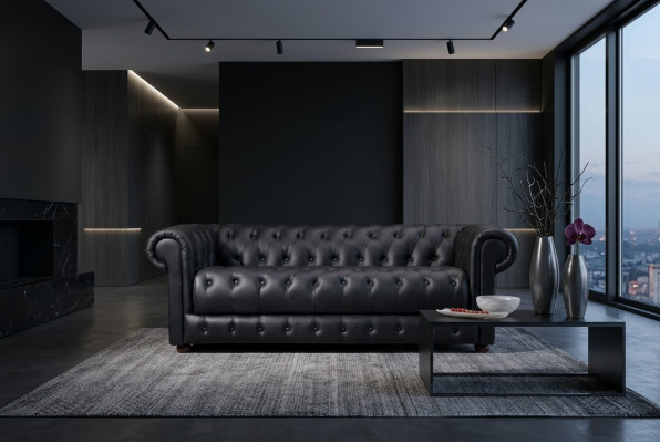 Chesterfield Bank Bank Bekleding Designer 3-zits Salon Bankstellen Nieuw