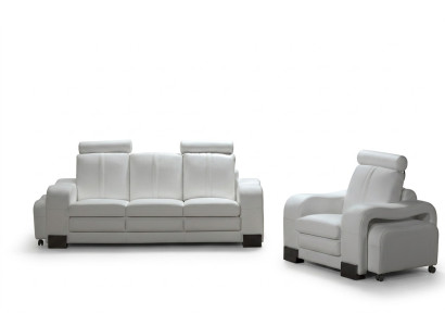 Bankstel 3-zits leren bank bank fauteuil gestoffeerde bank loungesofa