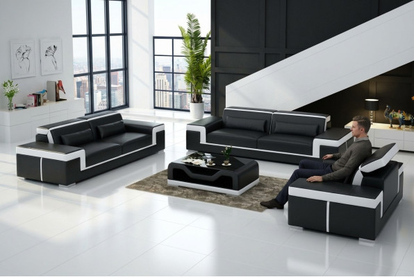 Bankstel 2-zits bekleding designer bankstellen bankstel set NIEUW leren bankstel