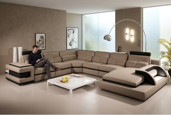 Designer woonlandschap U-vorm bank hoekbank bekleding set hoekbank bank
