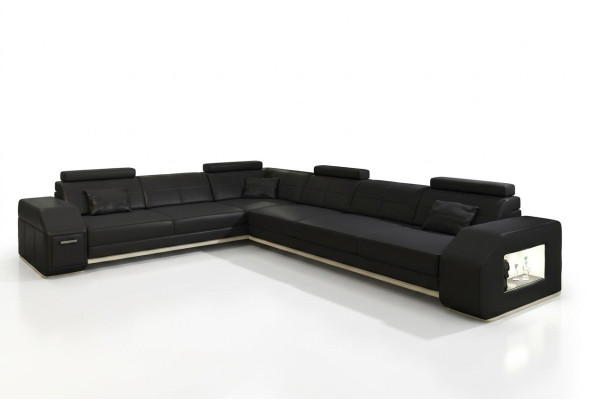 Bank hoekbank leer textiel bekleding groep designer bank woonlandschap