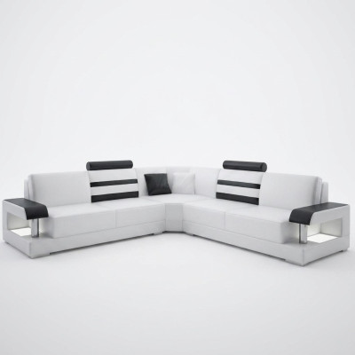Designer Bank Bank Hoekbank Bekleding Woonkamer Bankstel Leer Textiel