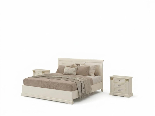 Bed + 2x nightstand 3-piece bedroom set design modern luxury classic furniture solid wood  Bed + 2x nachtkastje 3-delige slaapkamer set design modern luxe klassiek meubilair massief hout