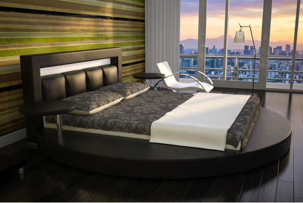 Rond bed Rond ontwerp Bedden Leer Hotel Dubbel Frame Luxe Slaap
