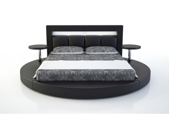 Rond bed Rond ontwerp Bedden Leer Hotel Dubbel Frame Luxe Slaap