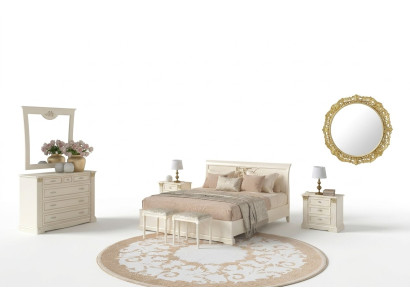 Bed nachtkastje ladekast 7-delige slaapkamer set design luxe slaapkamer massief hout