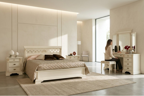 Luxe slaapkamer set 6-delig. Bed 2x nachtkastje kaptafel designer meubels massief hout