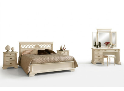 Luxe slaapkamer set 6-delig. Bed 2x nachtkastje kaptafel designer meubels massief hout