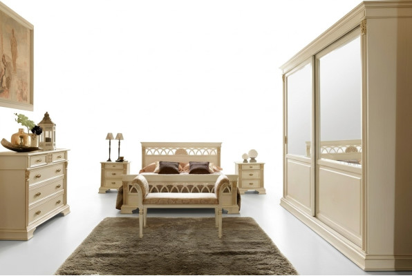 Slaapkamer set Design Modern Luxe Bed + 2x Nachtkast Massief hout