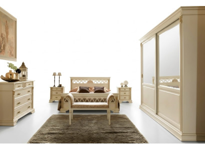 Slaapkamer set Design Modern Luxe Bed + 2x Nachtkast Massief hout