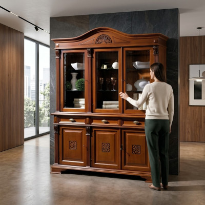 Dressoir Muurkast Hout buffet Vitrine Kast Eetkamerkasten