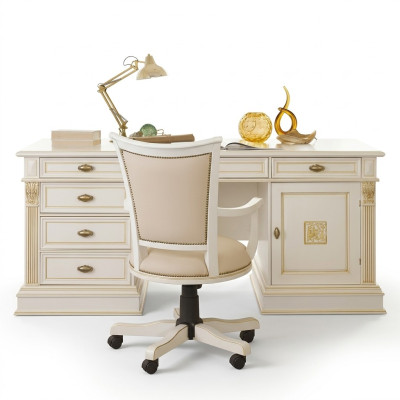 Kantoorset Bureau Directeursstoel Compleet kantoor Barok Rococo 2-delig set Massief hout