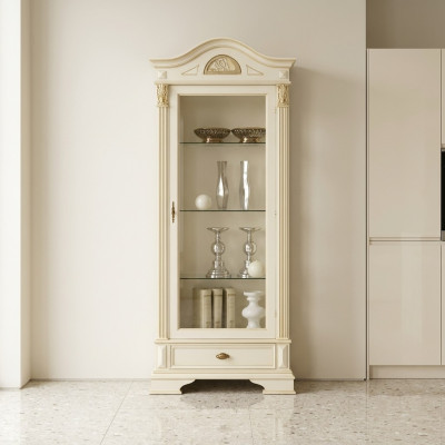 Eckvitrine Glazen Kast Woonkamer Etalage 1-deurs Vitrine Barok Rococo Nieuw