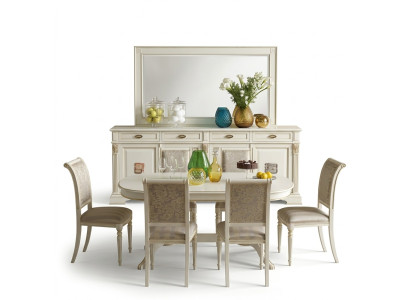 Eetset Eettafel 6 x Stoel Set Set Meubel Tafel Klassieke Eetkamerset 7-delig Massief hout